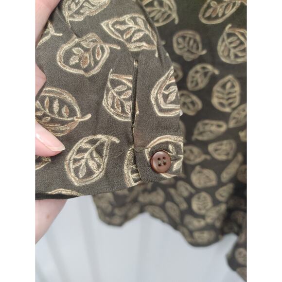 Vintage Rena Rowan for Seville Long Sleeve Top Leaf Design Sz 6 - Picture 2 of 4